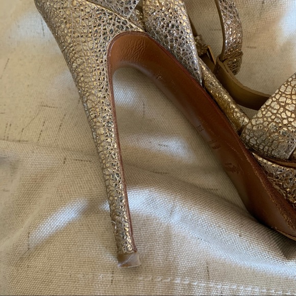 YSL tribute platform gold leather heels - Picture 8 of 16